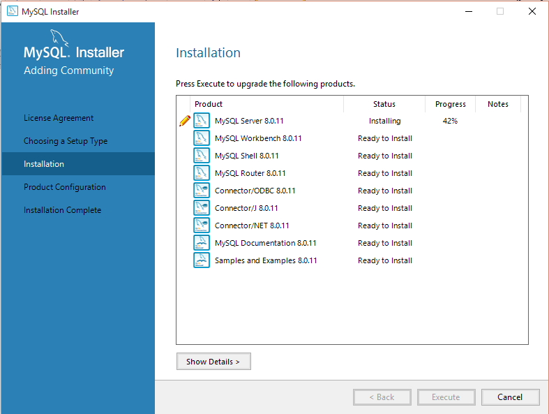 mysql installer community