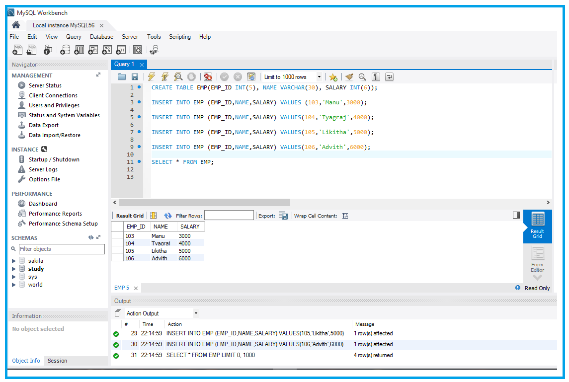 MySQL Workbench Java4coding